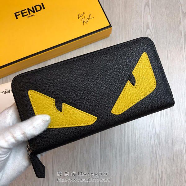 FENDI拉鏈錢包 19年春夏季最新手包 小摔牛皮 芬迪長錢包  fdz2136